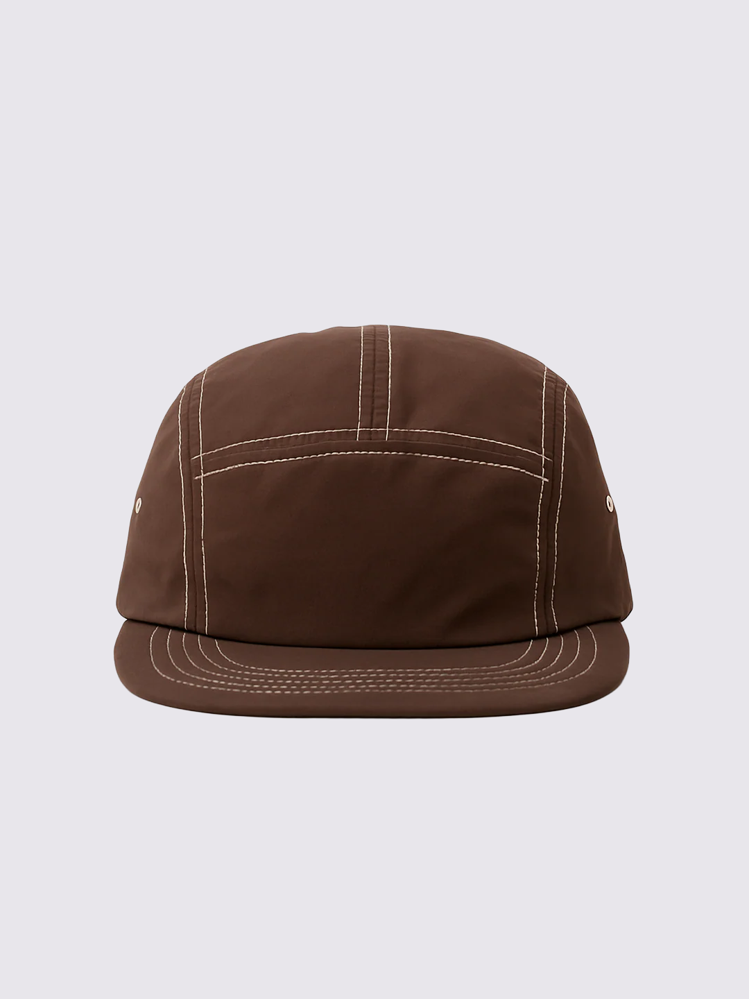 Boné Five Panel Marrom com Linha Branca