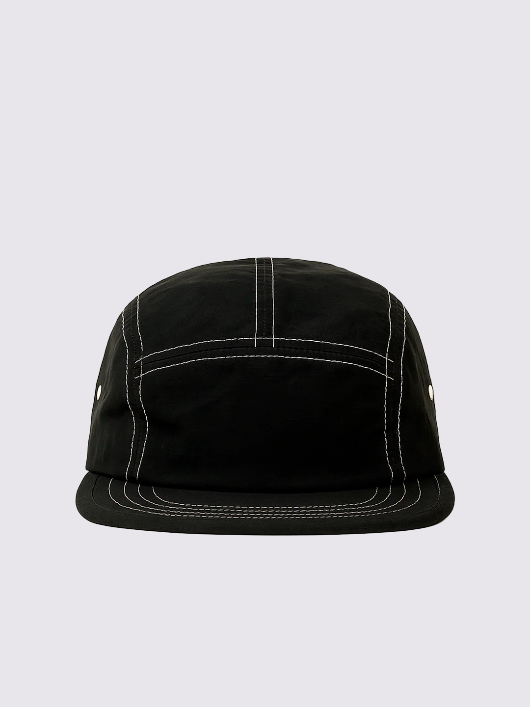 Boné Five Panel Preto com Linha Branca