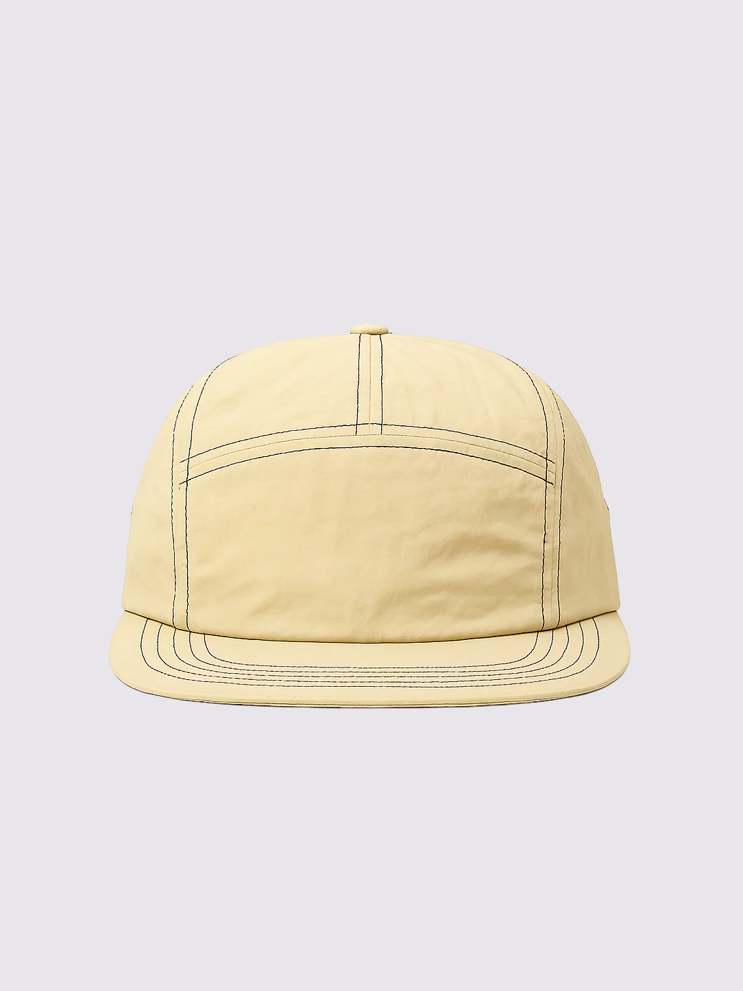 Boné Five Panel Bege com Linha Marrom