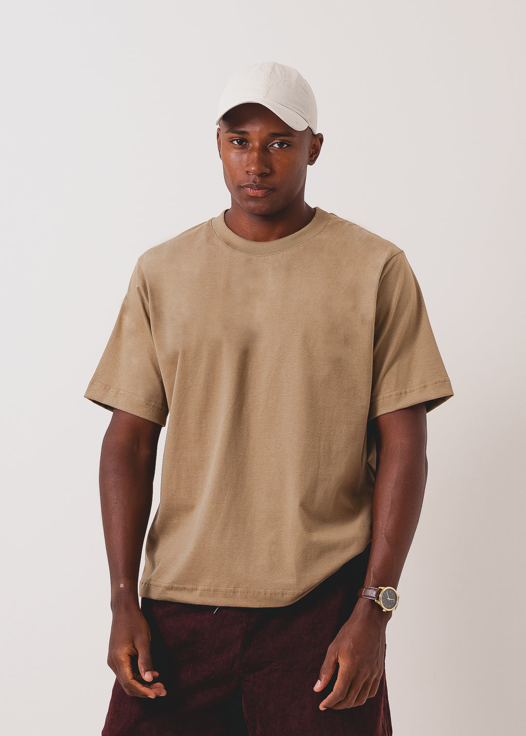 Tshirt Boxy Streetwear 100% algodão - Bege 2132