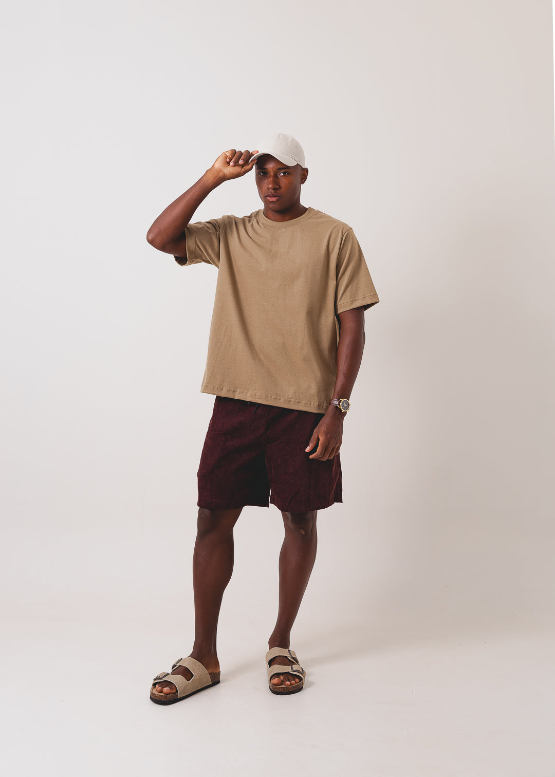 Tshirt Boxy Streetwear 100% algodão - Bege 2132