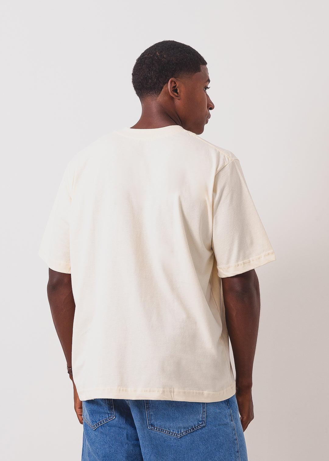Tshirt Boxy Streetwear 100% algodão - Off White