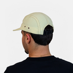 Boné Five Panel Bege com Linha Marrom