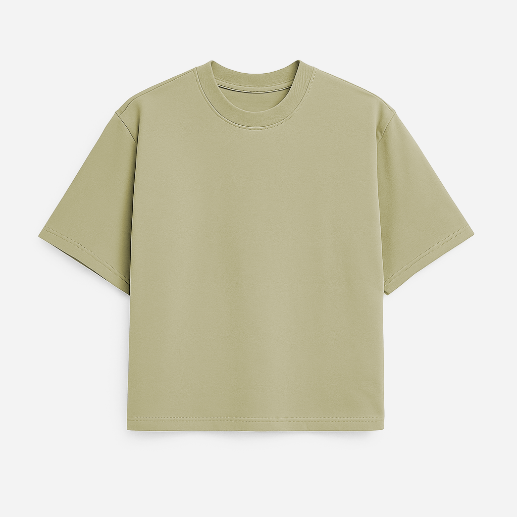 Tshirt Boxy Streetwear 100% algodão - Bege 2132