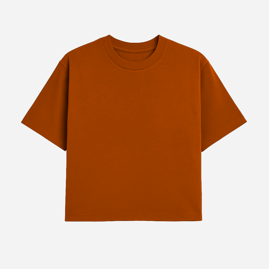 Tshirt Boxy Streetwear 100% algodão - Laranja