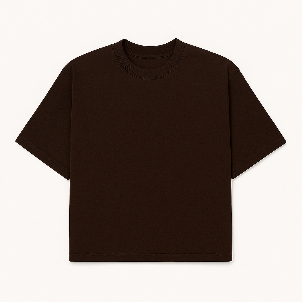 Tshirt Boxy - Marrom Café